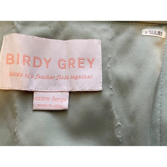 Birdy Grey Sage Green One-Shoulder Chiffon Maxi Dress Women XL Evening Gown Y2K - Picture 3 of 16